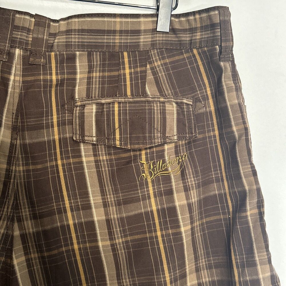 Billabong Shorts Men's Size 38 Brown Plaid Surfer Dad Preppy 11" inseam Teacher - Picture 3 of 4